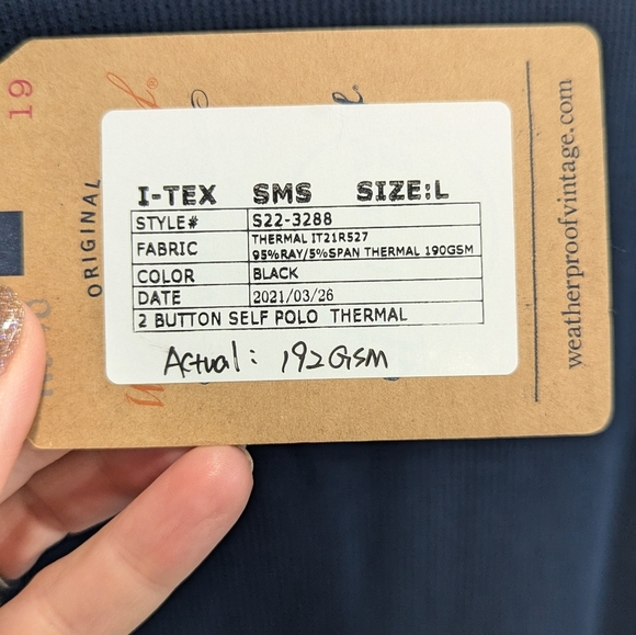 NWT Weatherproof Men's Polo Shirt Short Sleeve Waffle Knit Lightweight Navy, L - Picture 4 of 6